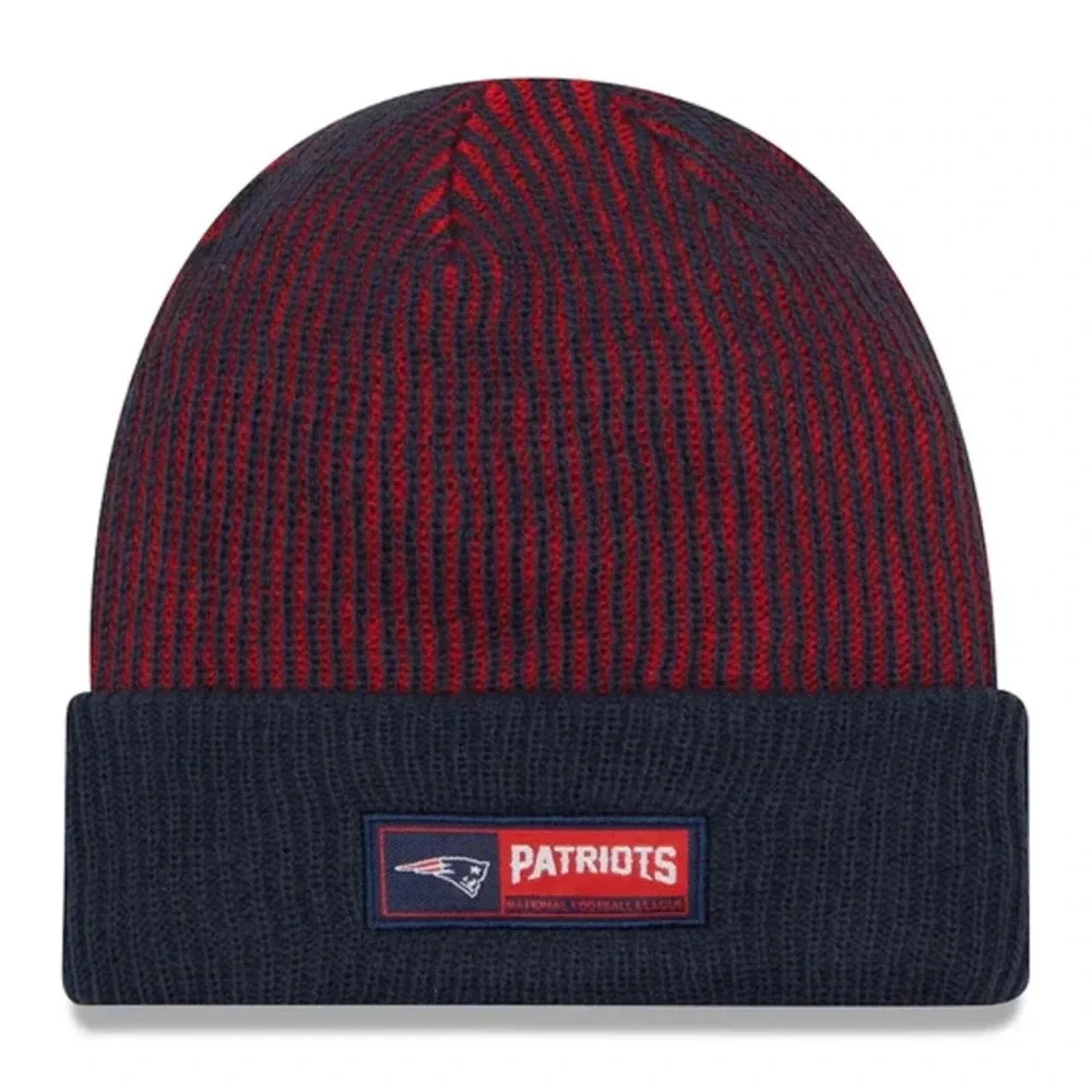 NEW New Era New England Patriots On Field Sports Beanie Hat Cuff Knit Blue Red